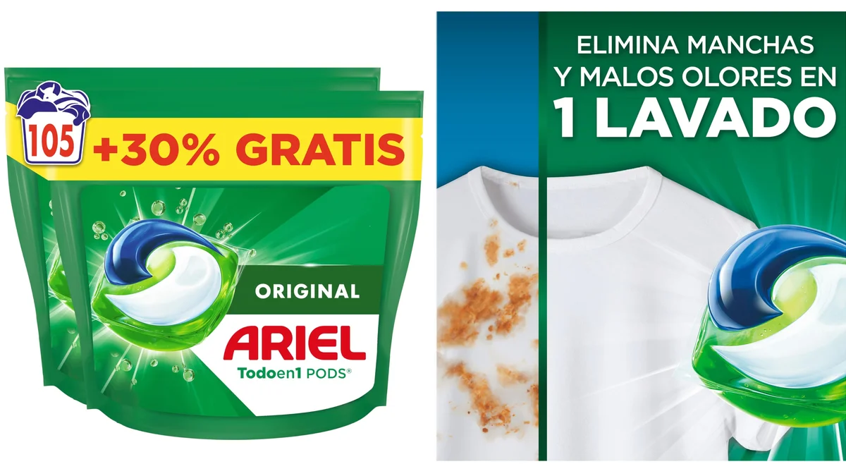 Pack 105 dosis Ariel Pods para lavadora
