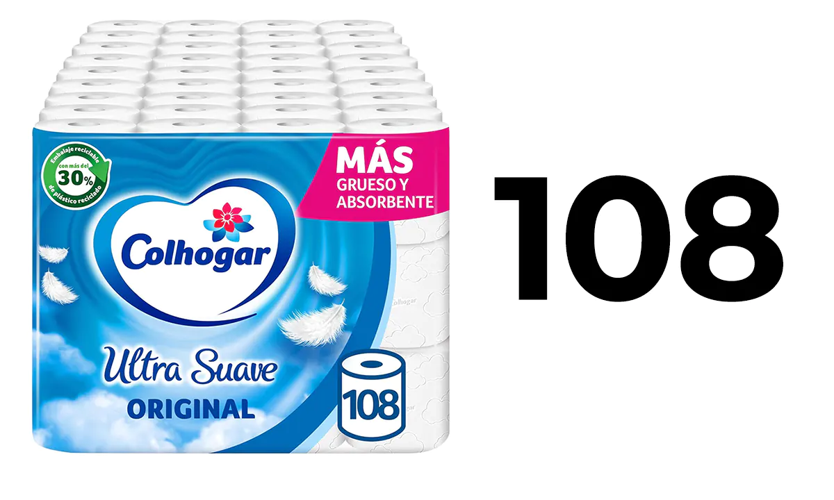 108 rollos de papel higiénico Colhogar