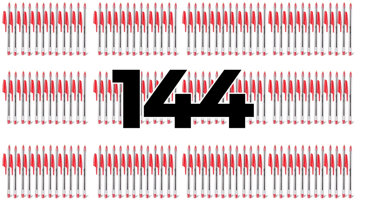 Paquete de 144 bolígrafos rojos