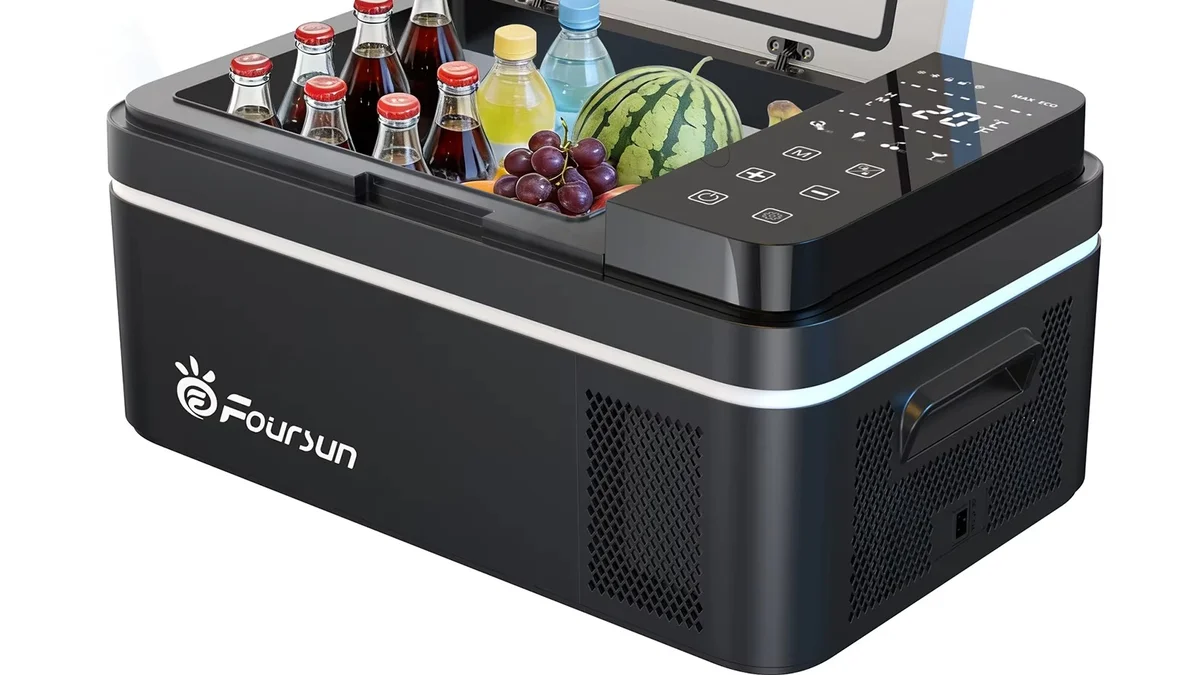 Nevera congelador con compresor Foursun 21L - para coche, camión y casa
