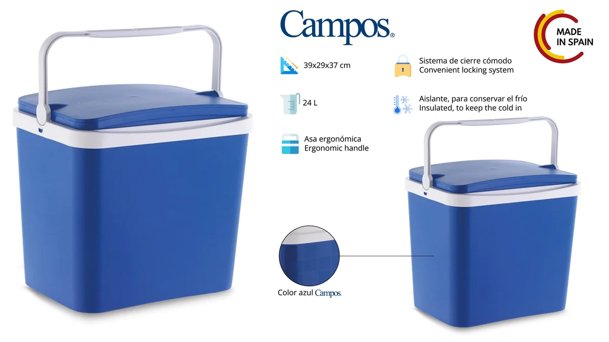 Nevera 24 litros rígida -  caben 6 botellas de 2 litros de pie