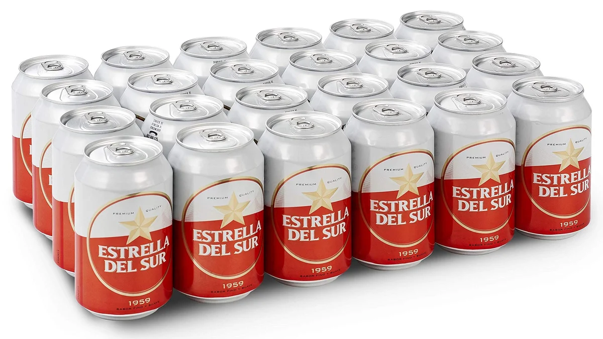 Pack 24 latas de cerveza Damm Estrella del Sur de 33cl