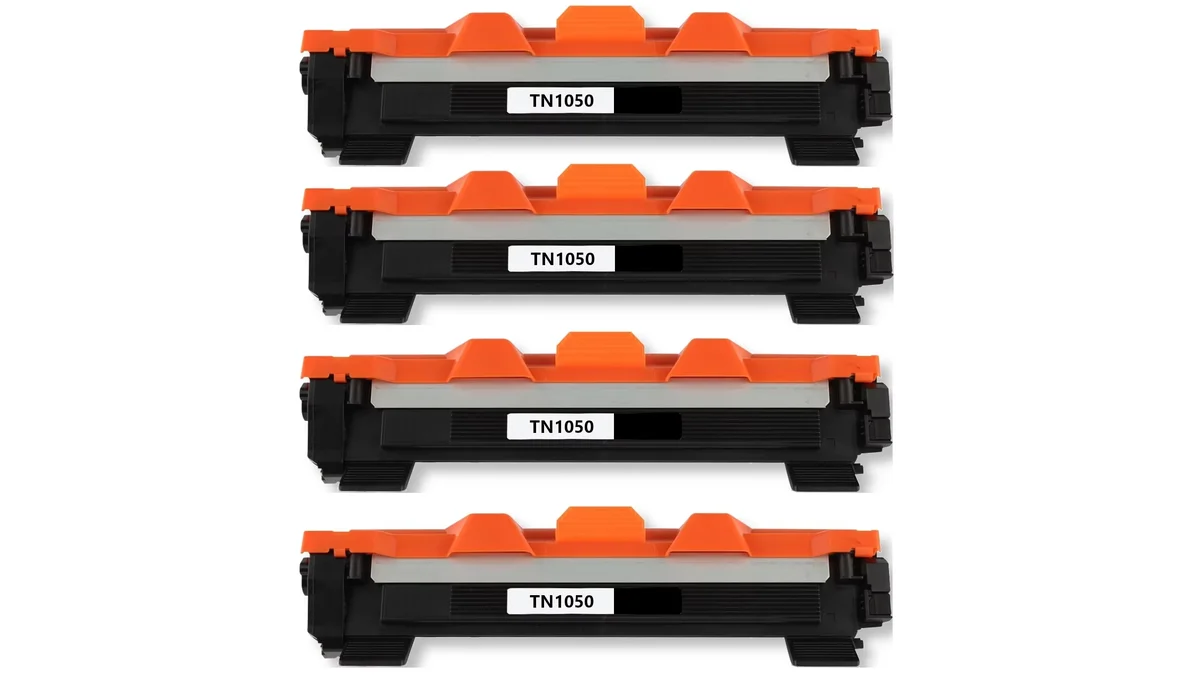4 tóners compatibles TN1050 para impresoras láser Brother