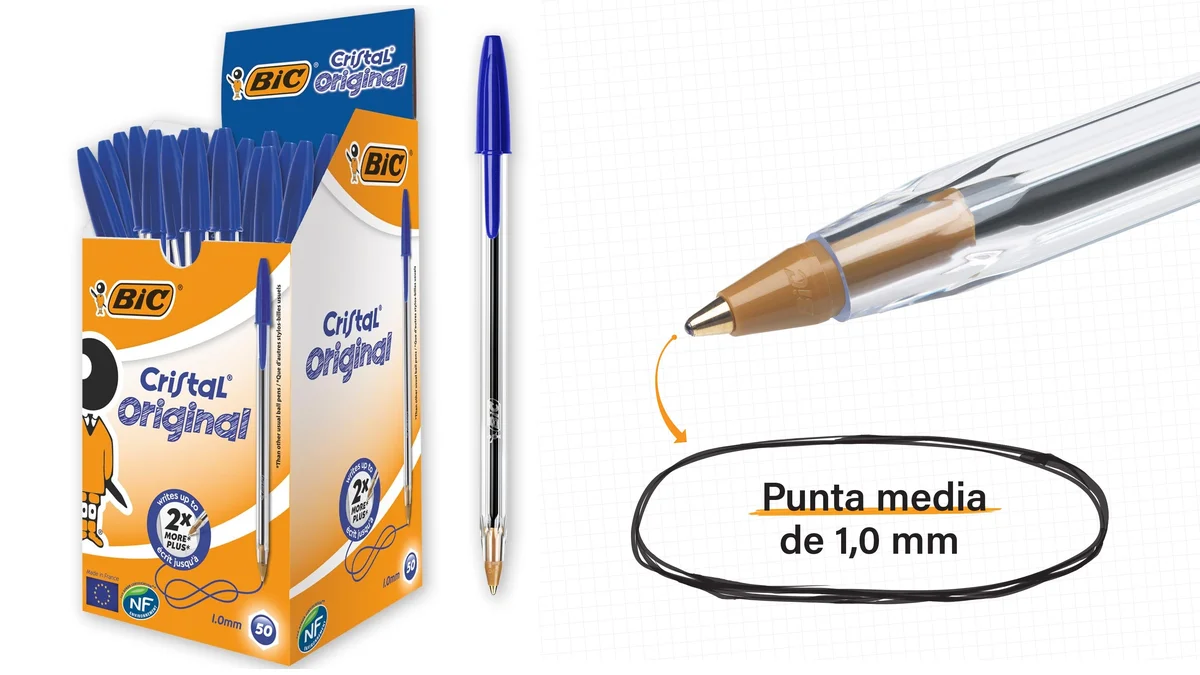 50 bolígrafos Bic tinta azul - 3km autonomía