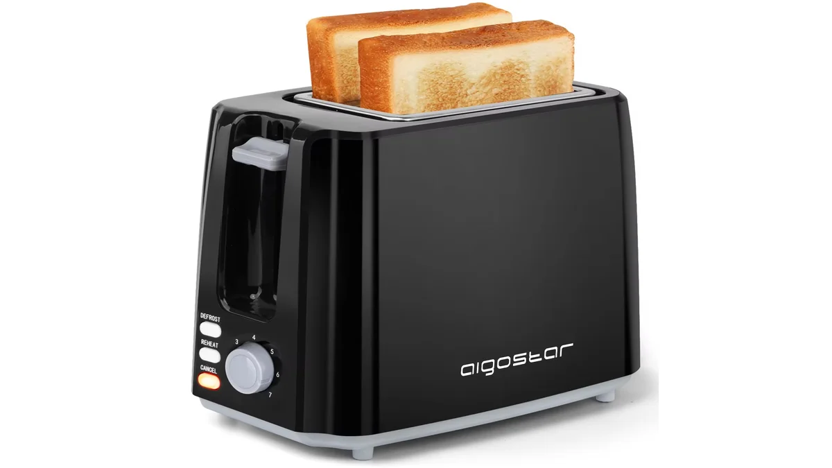 Tostadora Aigostar con 2 ranuras de 13cm x 3.4cm - 750W
