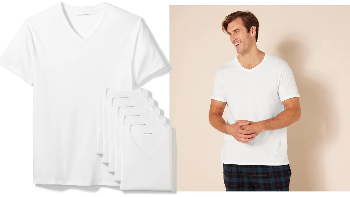 Pack 6 camisetas interiores Amazon para hombre