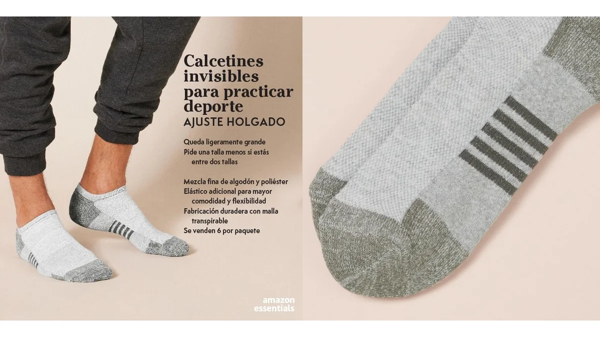 Pack 6 pares de calcetines Amazon para hombre
