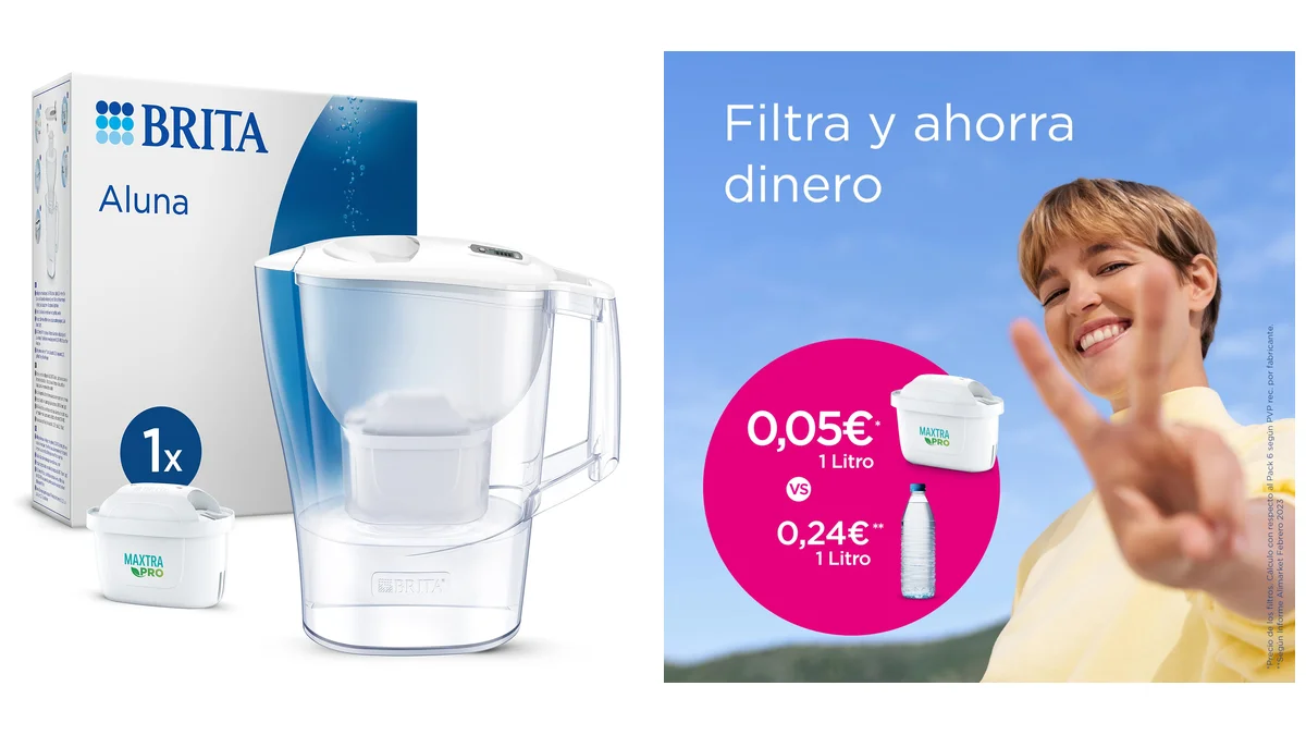 Jarra Brita Aluna 2.4L con filtro Maxtra para 150 litros de agua