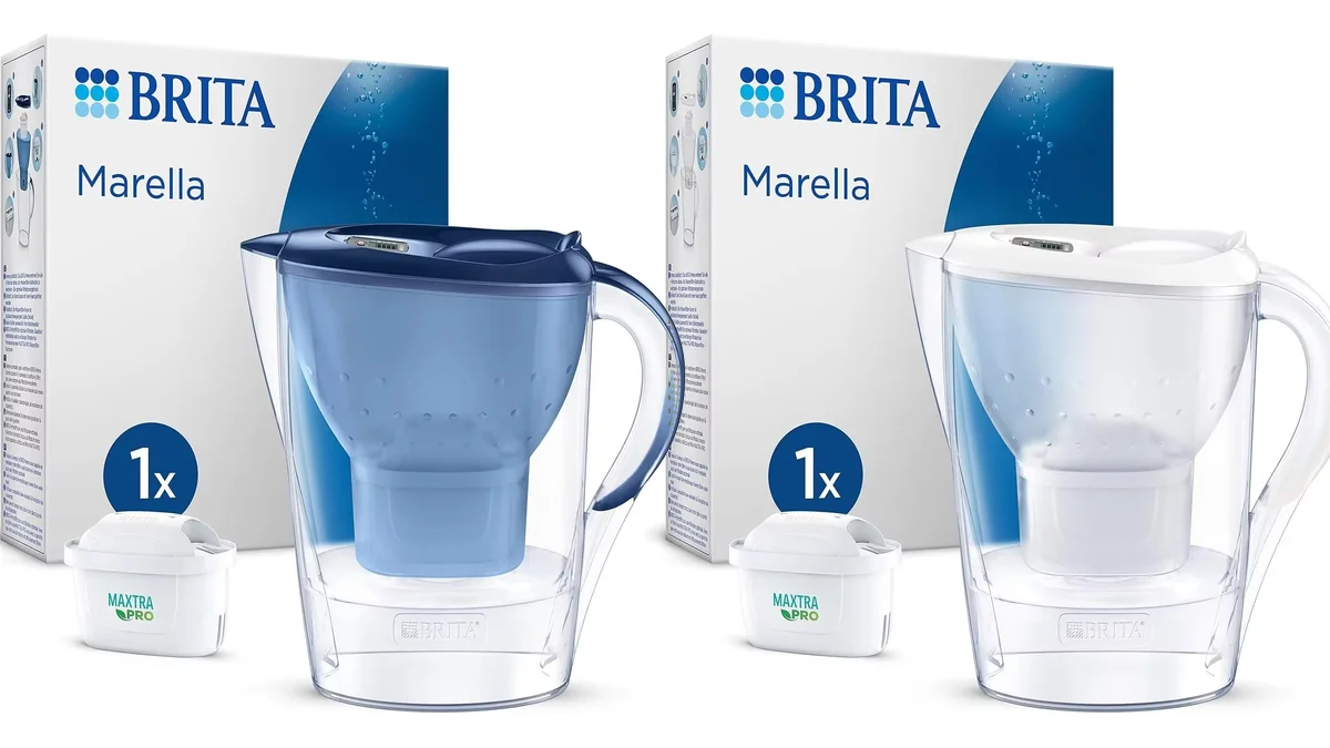 Jarra Brita marella 2.4L con filtro para 150 litros de agua