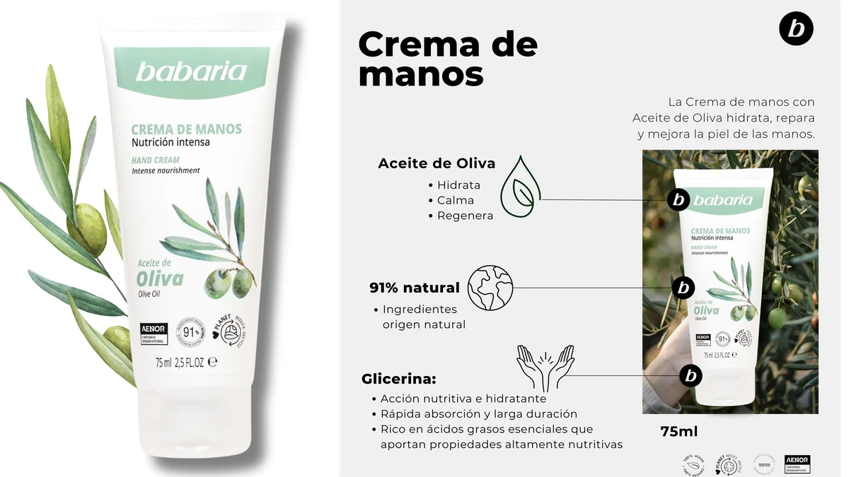 75ml crema de manos Babaria nutrición intensa