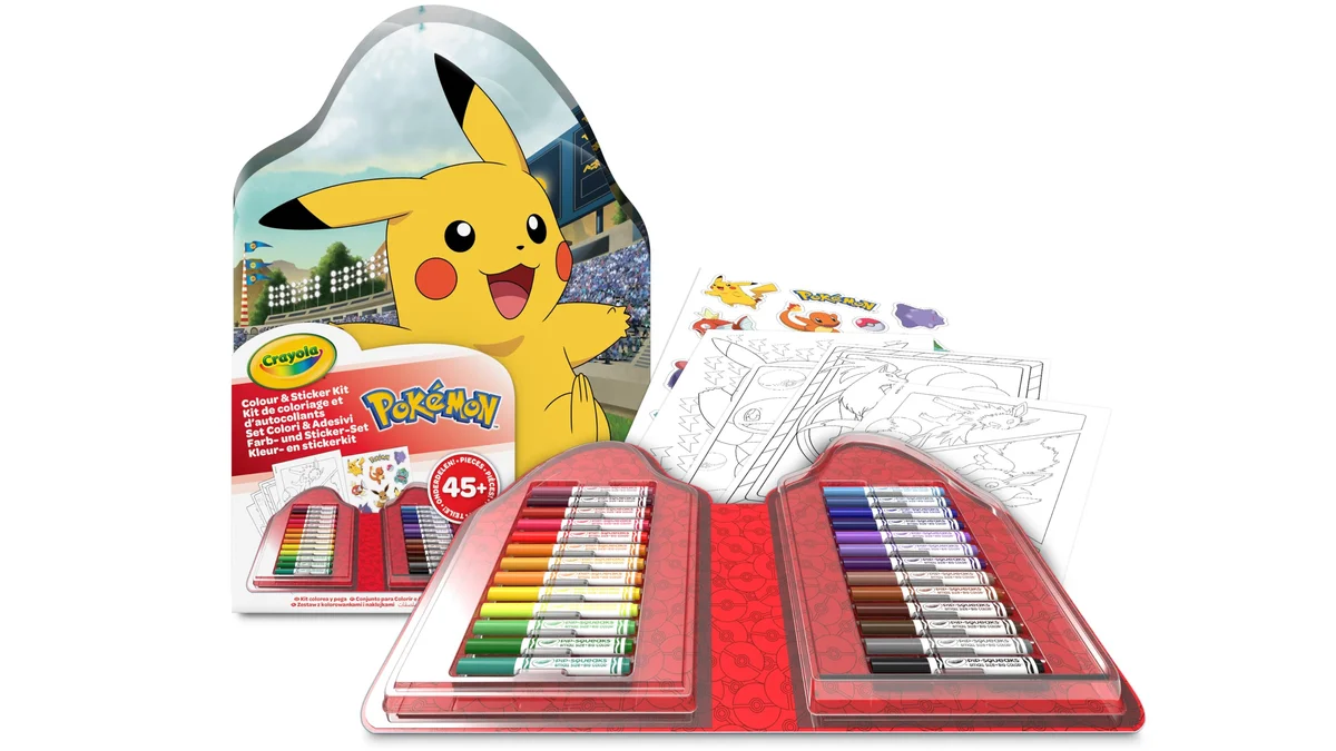 Maletín creativo Crayola Bluey, Spidey, Pikachu - 40 Piezas