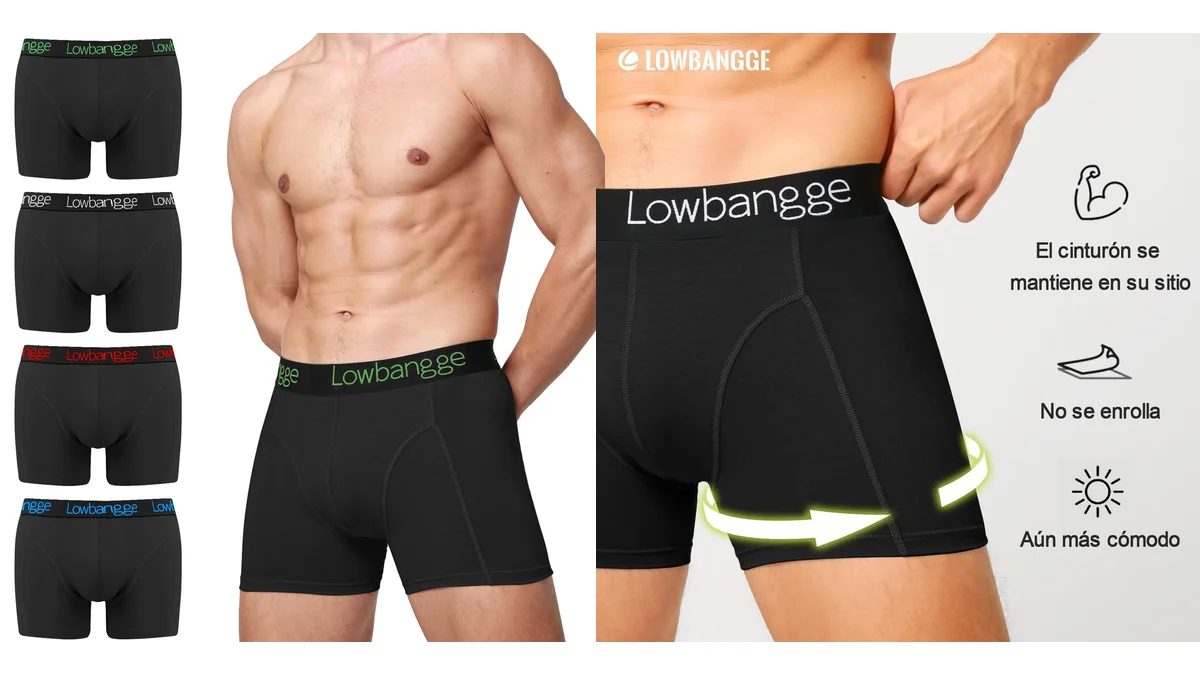 Pack 4 bóxers de algodón para hombre