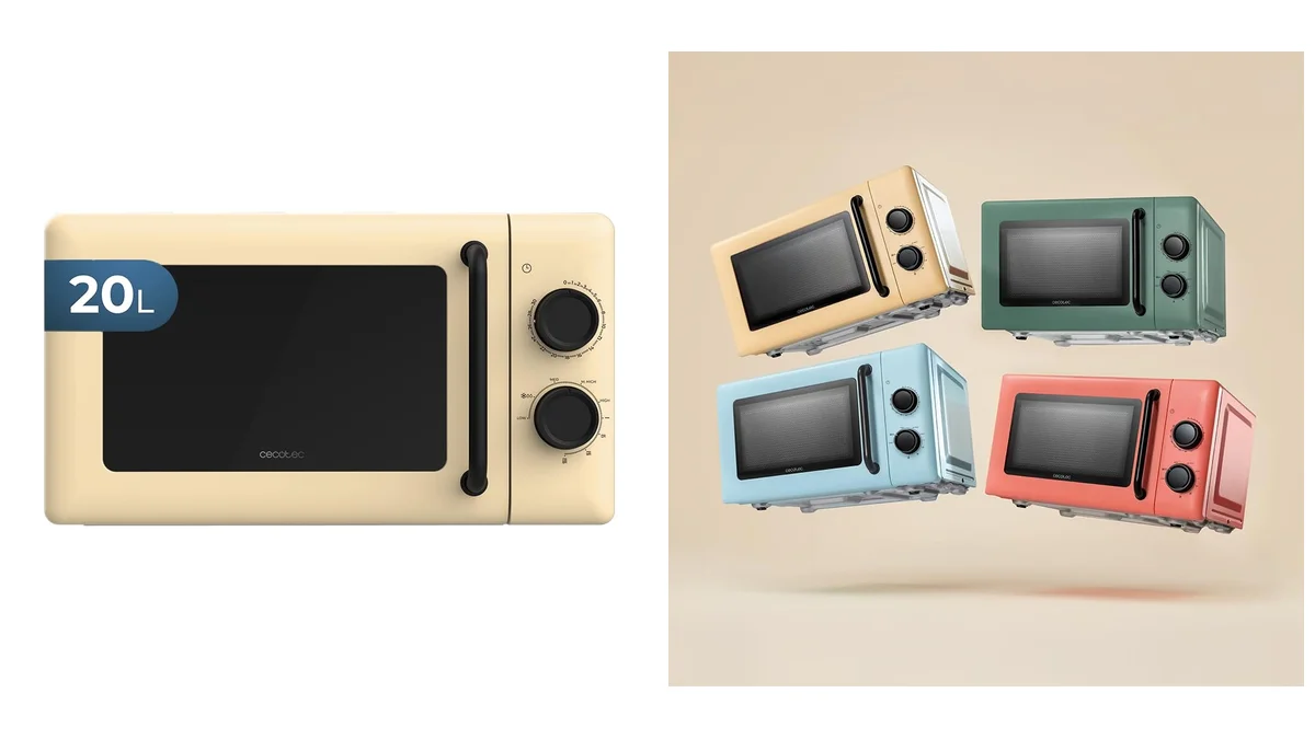 Microondas con GRILL - estilo retro beige