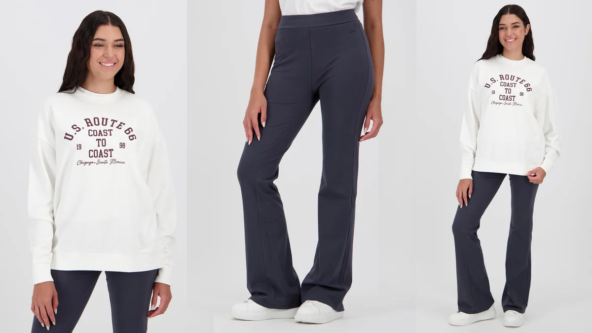 Chándal Up de felpa para mujer - sudadera y pantalón acampanado