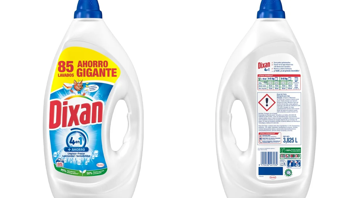 85 dosis Dixan Gel: eficaz desde 30°C y ciclos de 30 min