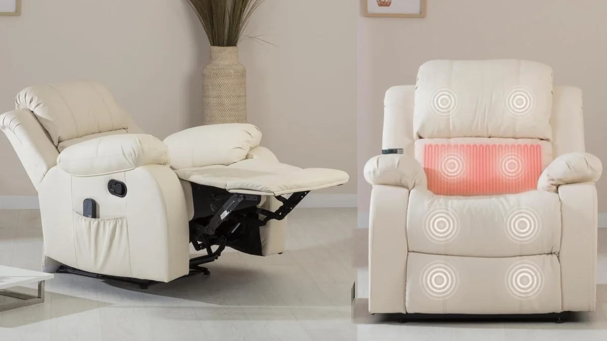 Sillón reclinable con masaje vibratorio y calor