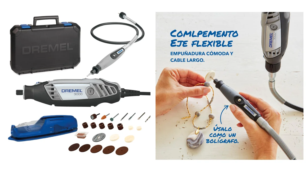 Dremel 3000-25 - Multiherramienta + eje flexible y maletín con 25 accesorios
