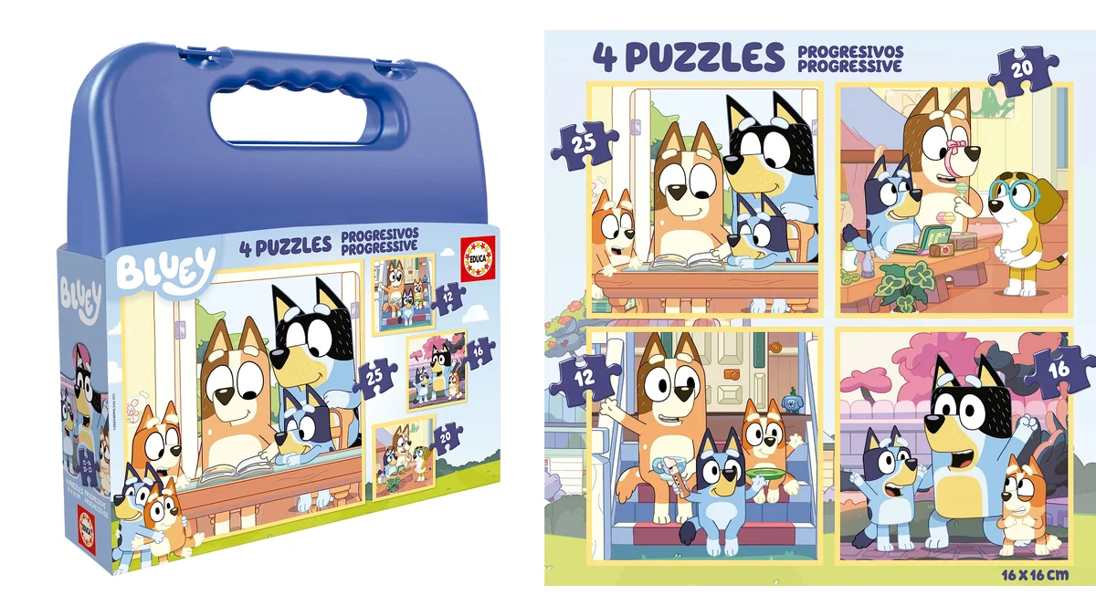 Set 4 Puzzles progresivos de 12 a 25 piezas de Bluey