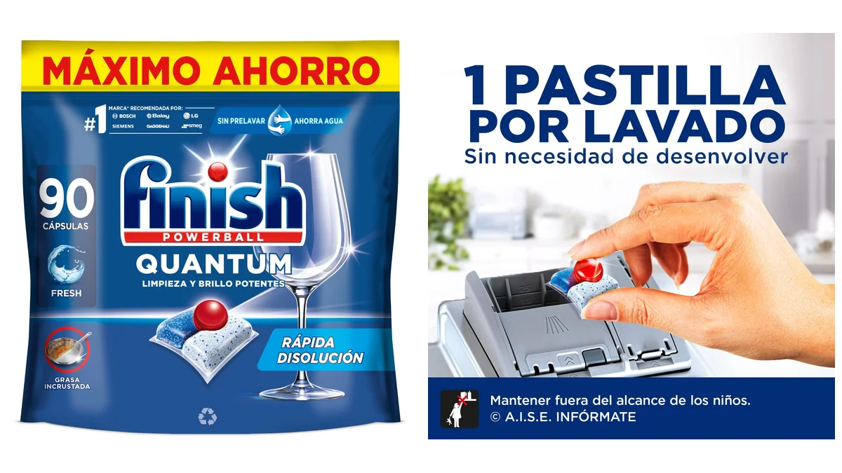 Pack 90 cápsulas Finish Quantum lavavajillas