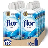 590 lavados / 10 botellas suavizante concentrado Flor Azul