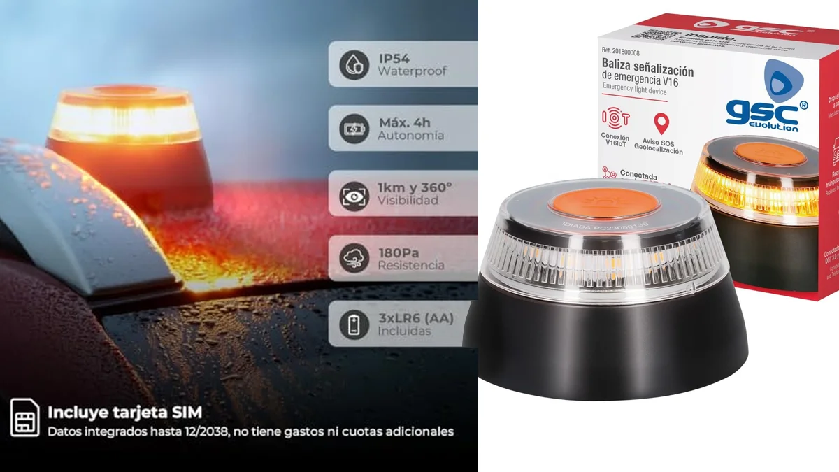 Baliza V16 homologada DGT con geolocalización