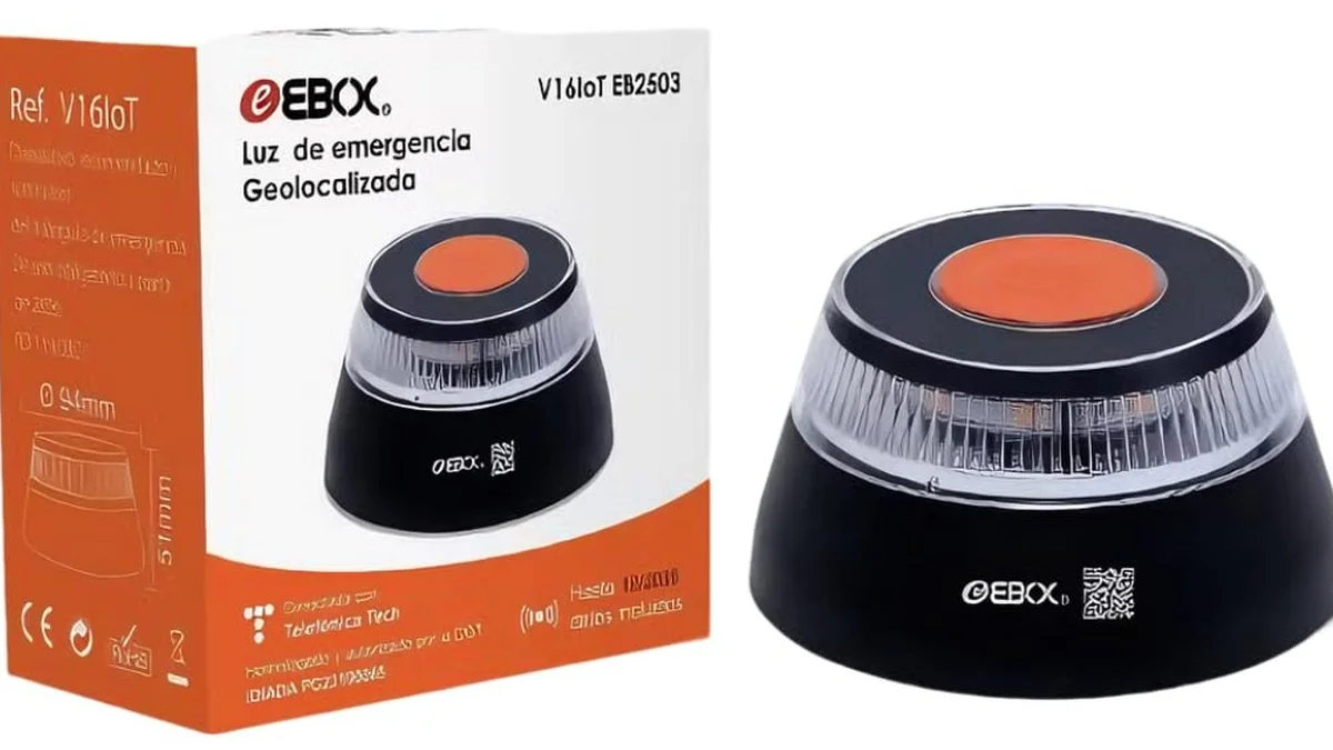 Luz de emergencia V16 GPS certificada - conecta con DGT 3.0 hasta 2038 sin cuotas