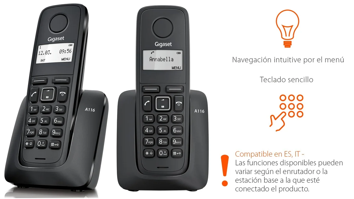 Teléfono fijo inalámbrico Gigaset A116 DECT