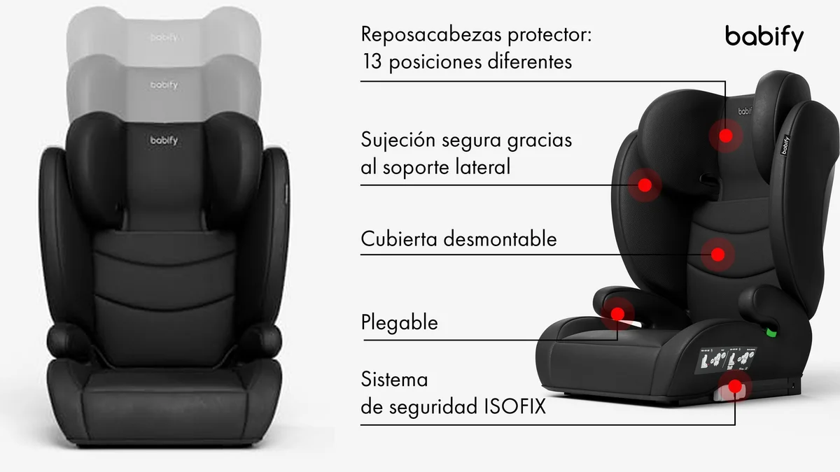 Silla ISOFIX Babify FlexiFit - plegable - 1 a 1.5 metros
