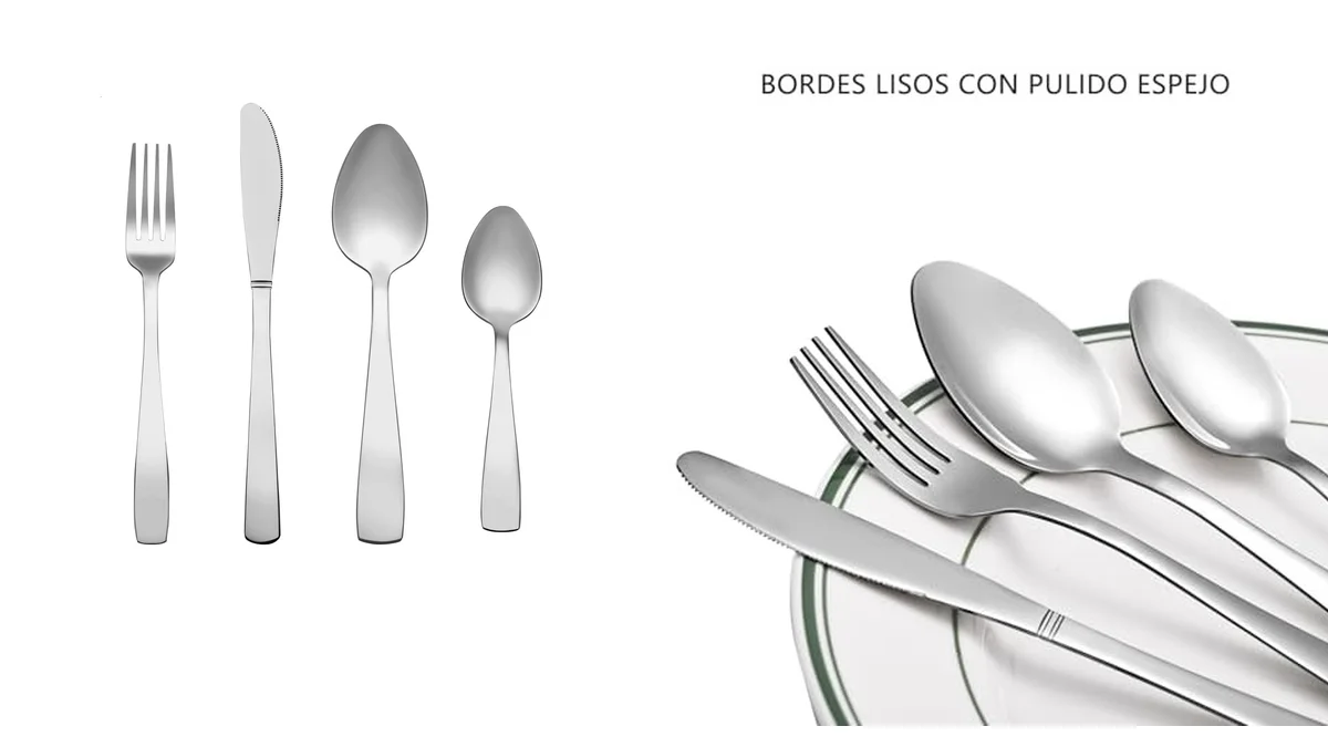 Cubertería acero 16 piezas para 4 comensales