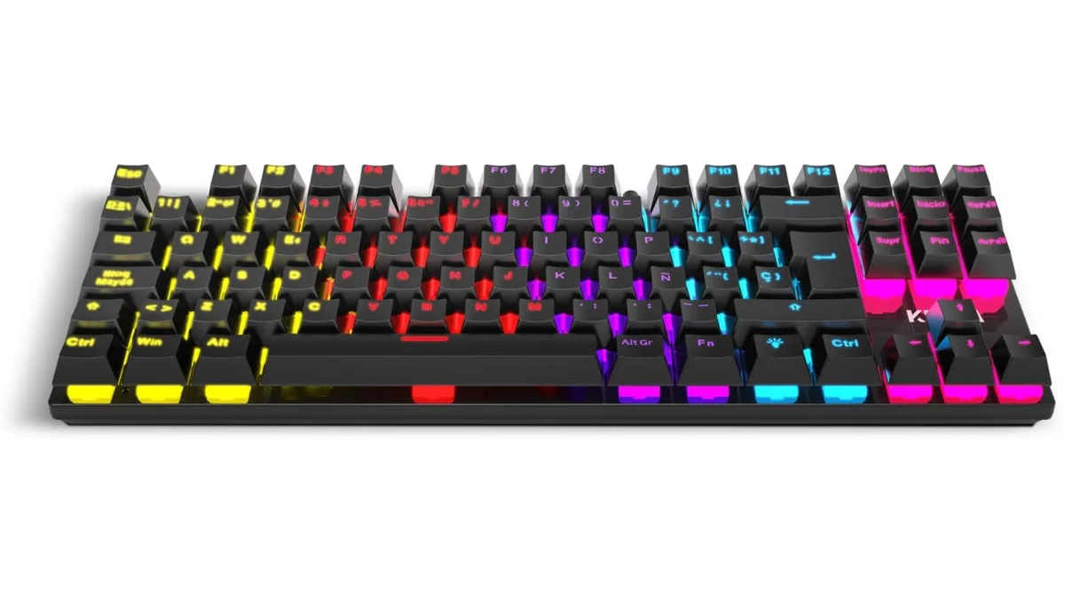 Teclado mecánico retroiluminado - interruptores rojos