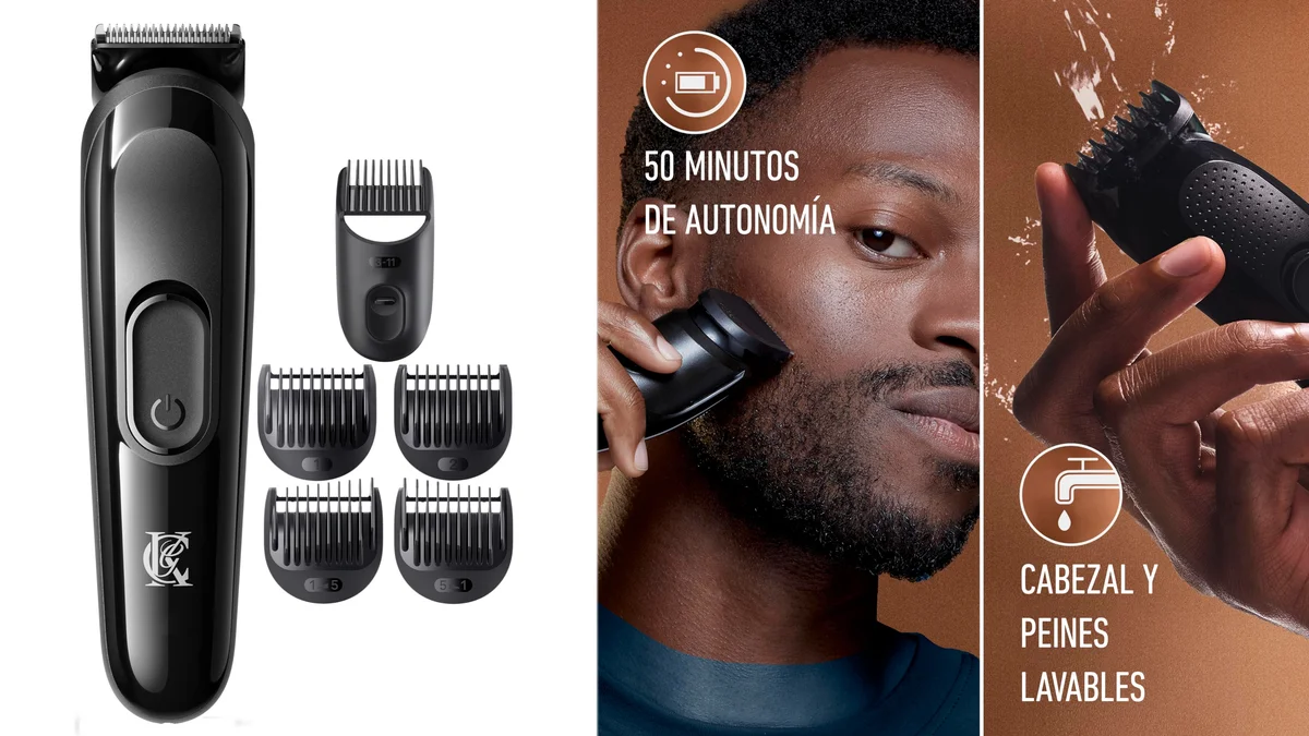Recortadora Braun King C. Gillette - 50min. batería - 5 peines guía