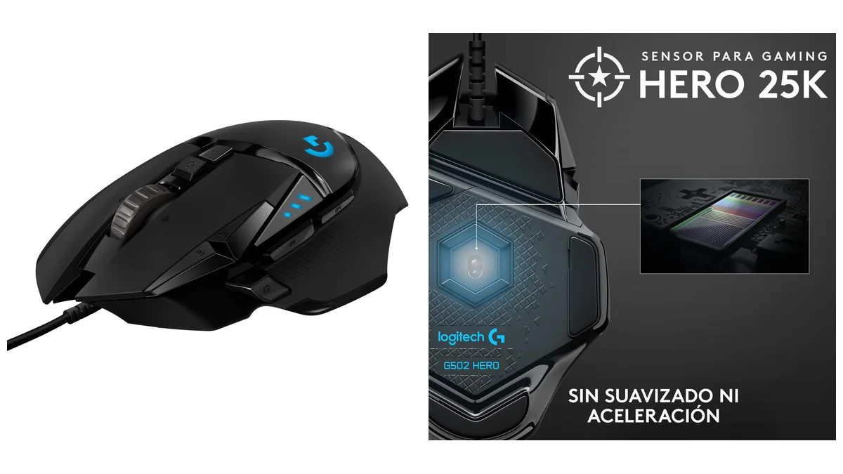 Logitech G502 Hero 25600 DPI - RGB y 11 botones programables