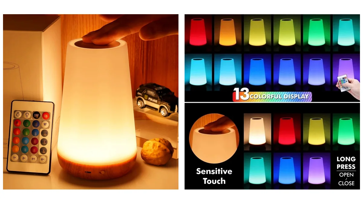 Lámpara RGB con batería interna - control táctil + mando