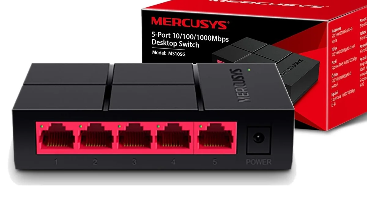 Switch Gigabit con 5 puertos ethernet 8P8C / RJ-45