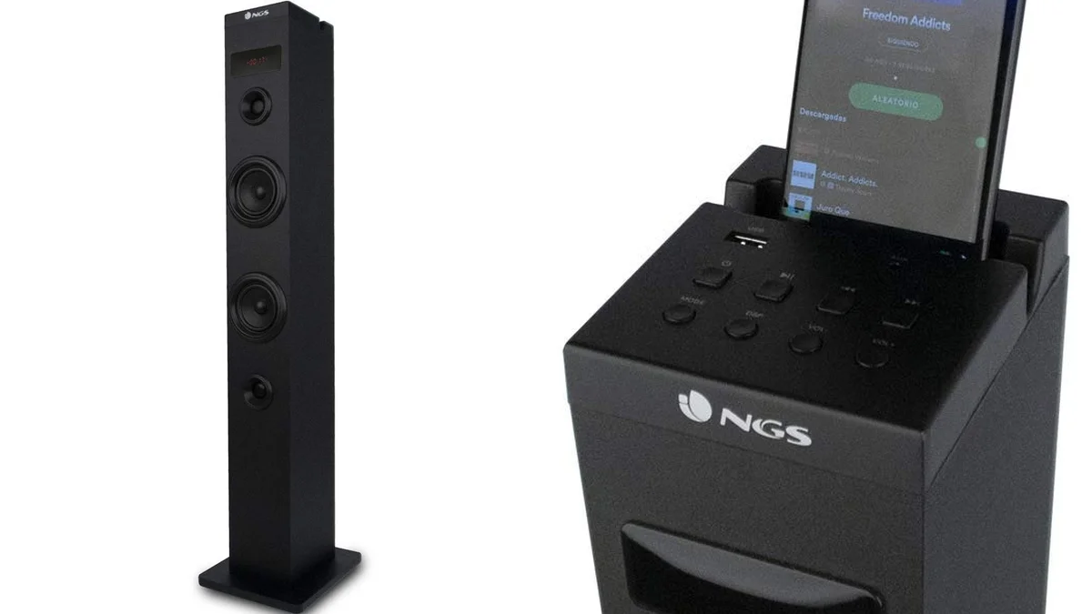 Torre de sonido bluetooth 50W NGS - entrada óptica, analógica, MP3 USB - FM