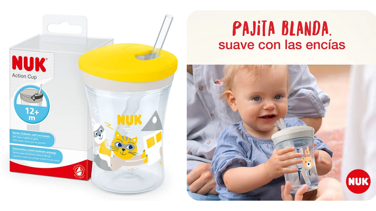 NUK Action Cup - Taza con pajita - 230ml