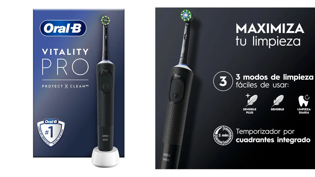 Cepillo eléctrico recargable Oral-B Vitality Pro - 3 modos de limpieza
