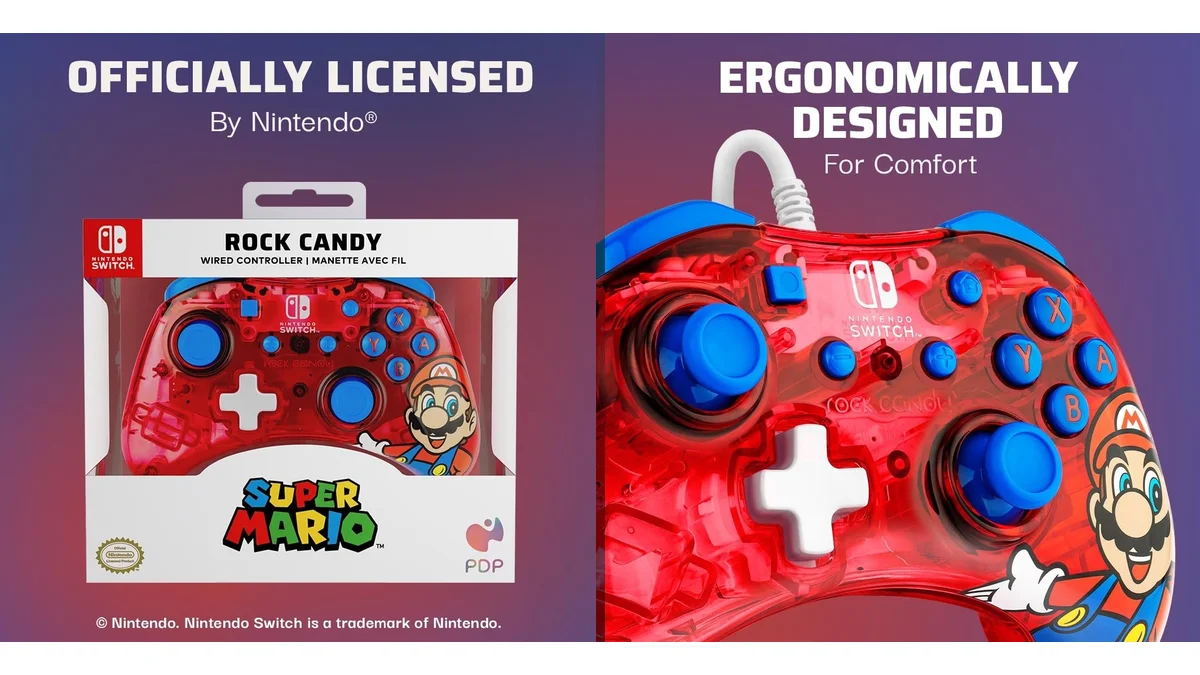 Mando con cable para Nintendo Switch Mario