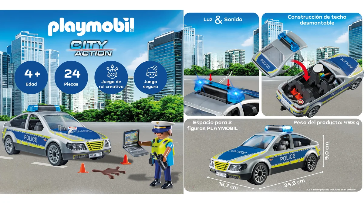 Playmobil coche de policía con luz y sonido