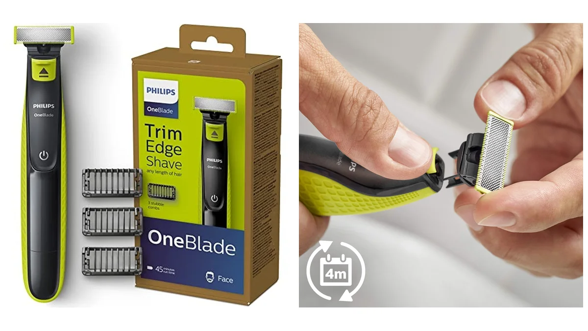 Afeitadora / recortadora Philips Oneblade inalámbrica + 3 peines guía