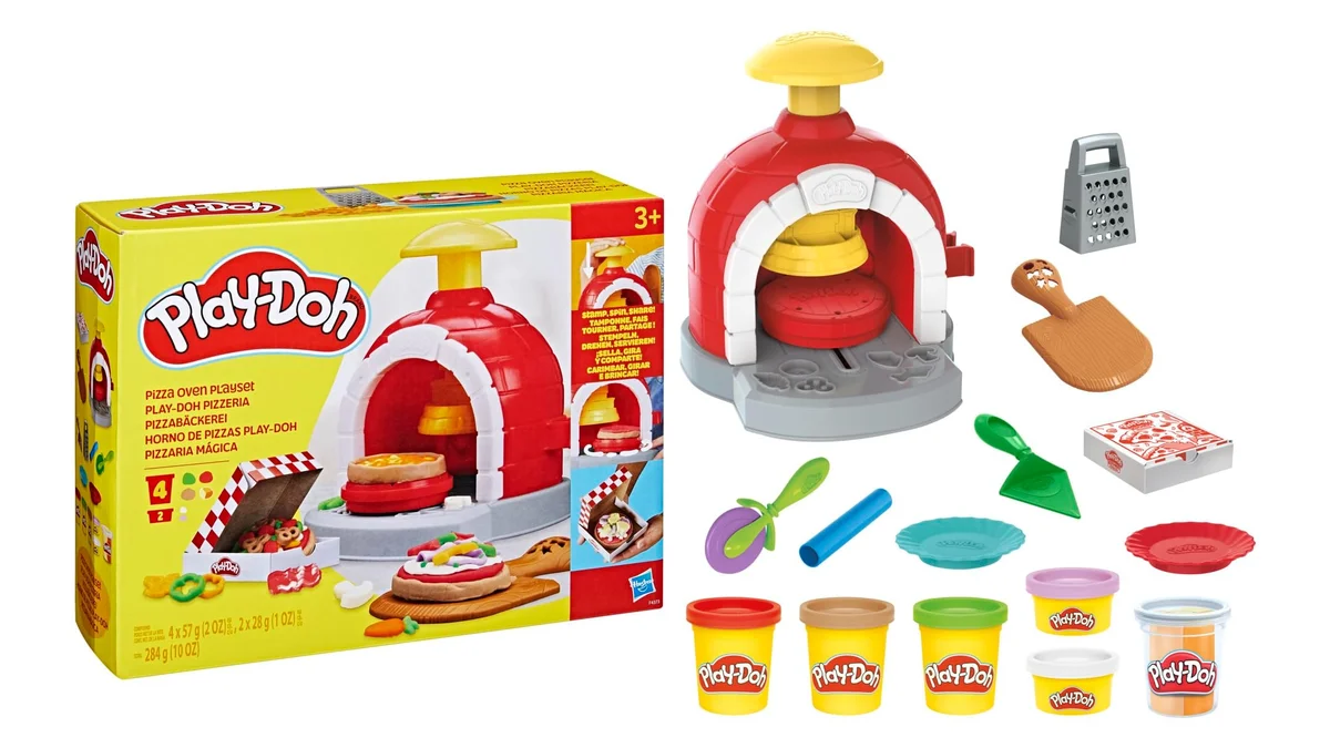 Play-Doh Horno de Pizzas + 6 Botes de plastilina