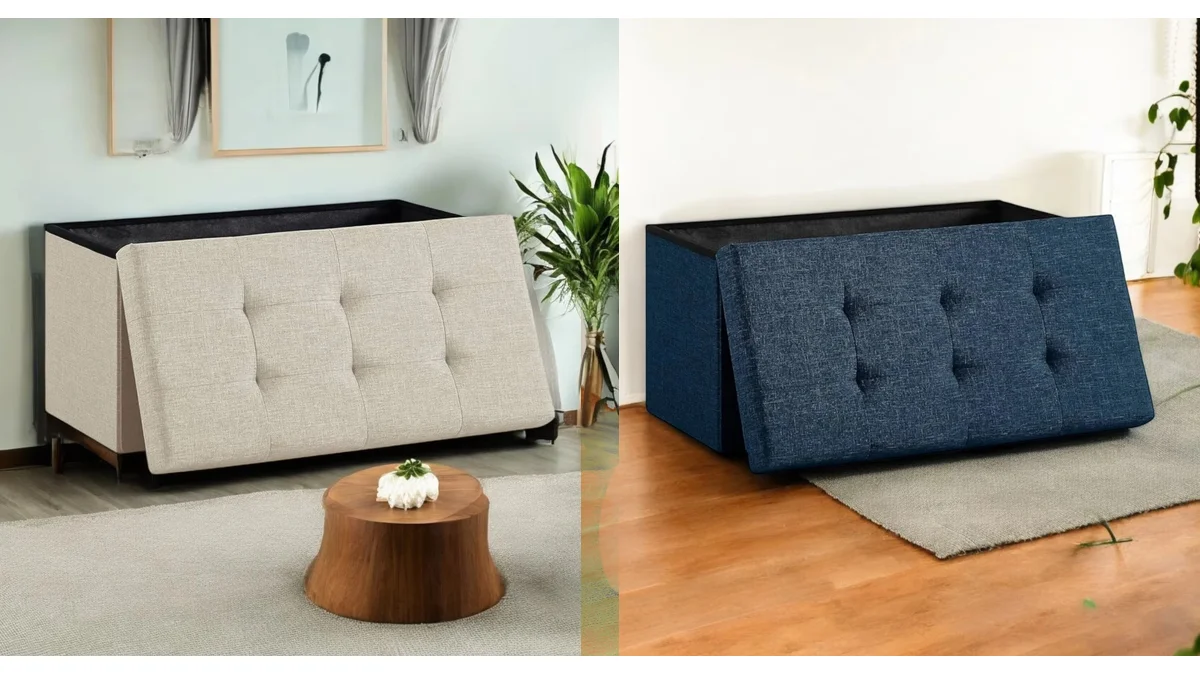 Asiento baúl plegable 38x76x38 cm / 85L