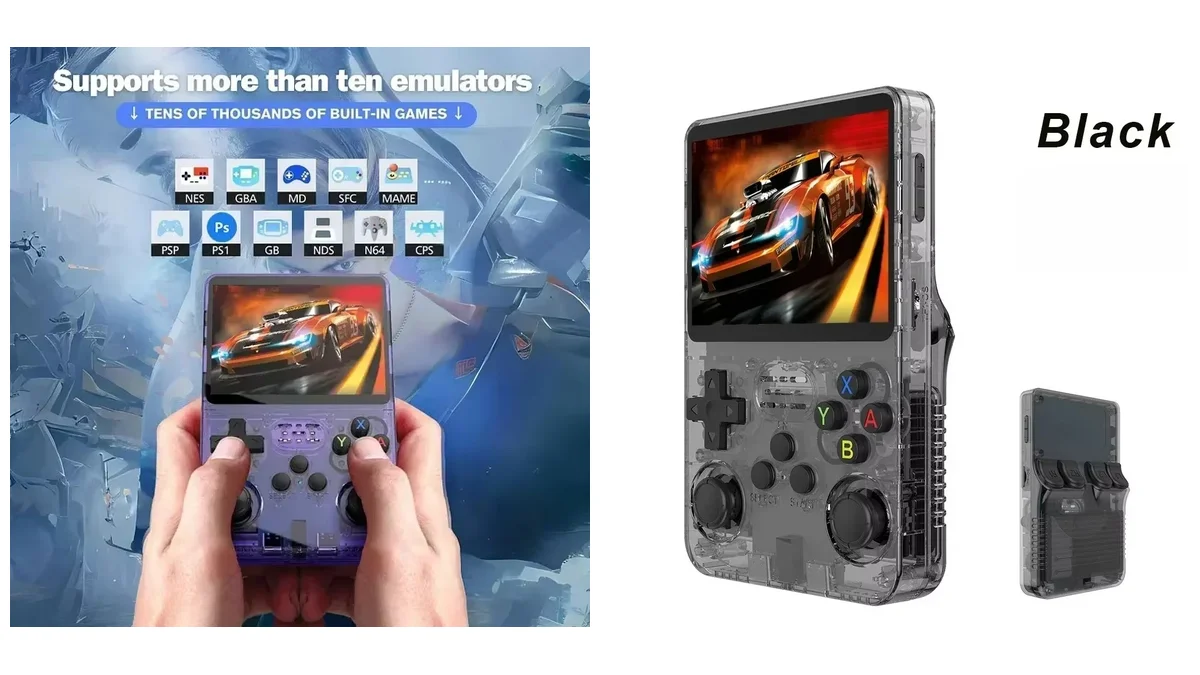 R36s ArkOS 64GB consola emuladora de videojuegos retro (PS1, GBA y más)