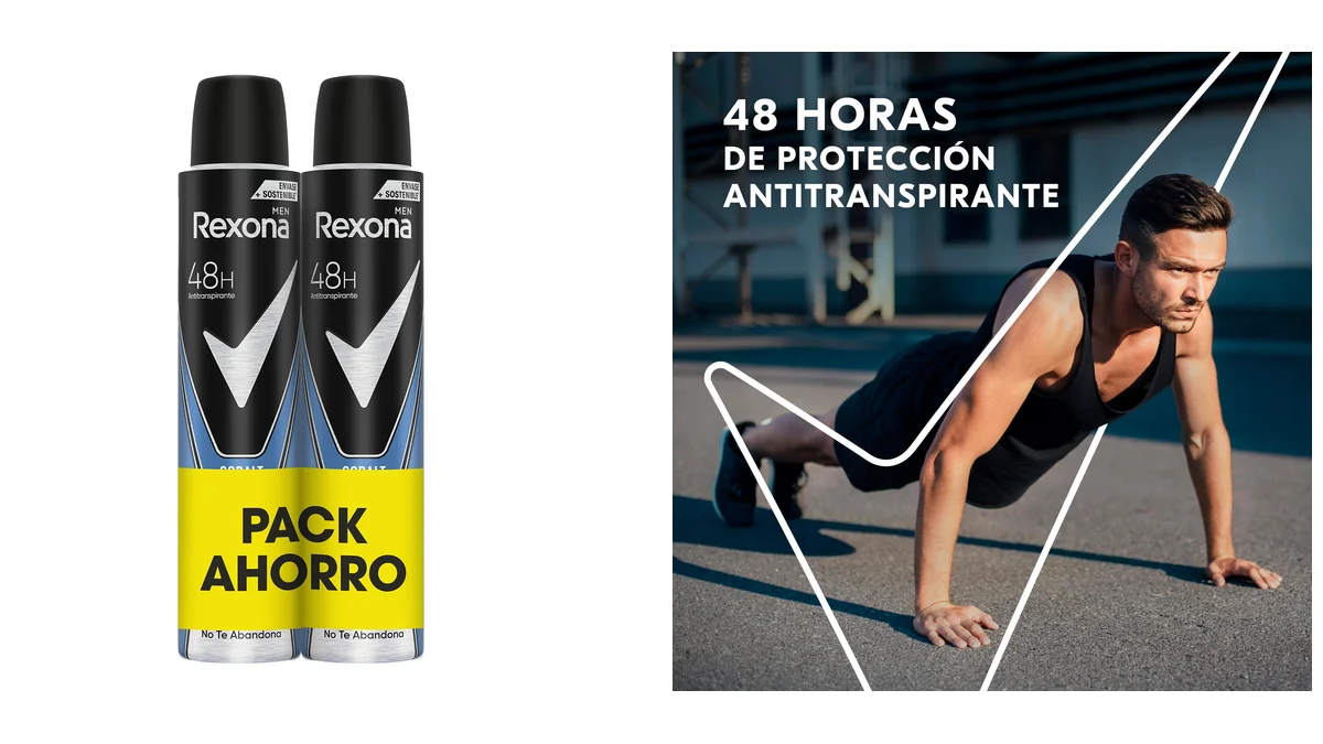 Pack 2 desodorantes Rexona Cobalt Dry Spray 200ml