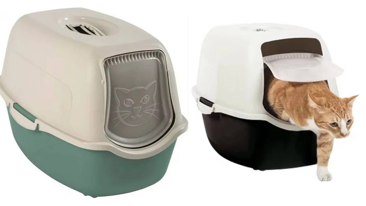 Arenero para gatos cubierto con filtro de carbón activado