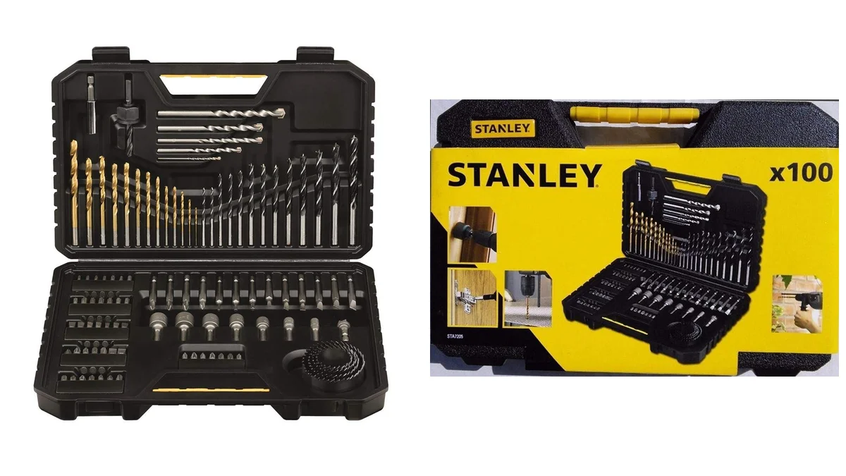 Maletín Stanley 100 piezas para atornillar y taladrar - brocas, puntas, coronas etc.