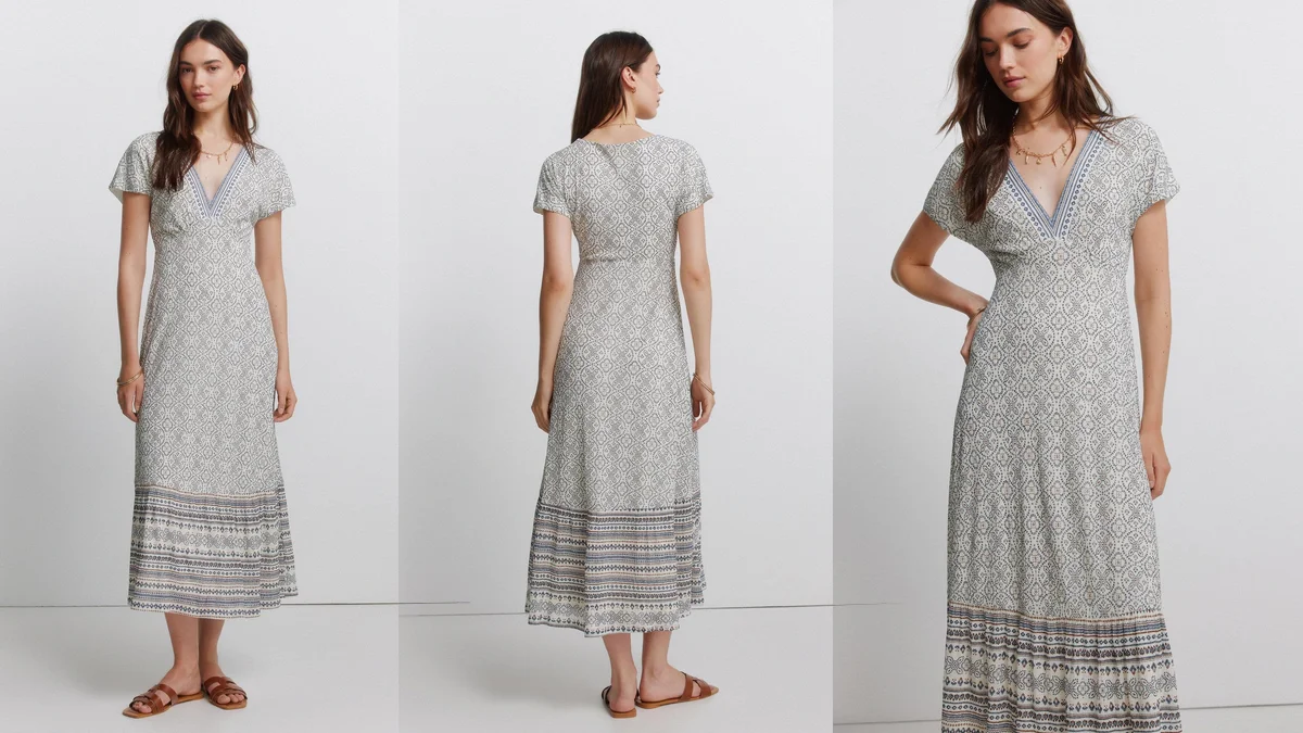Vestido Spingfield para mujer con estampado de cenefas