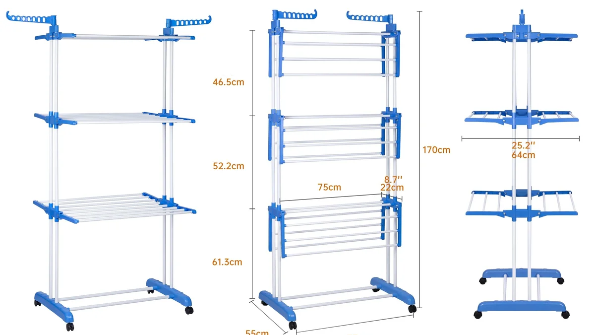 Tendedero vertical con ruedas - 172cm de alto