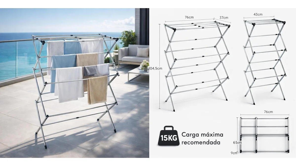 Tendedero plegable vertical extensible