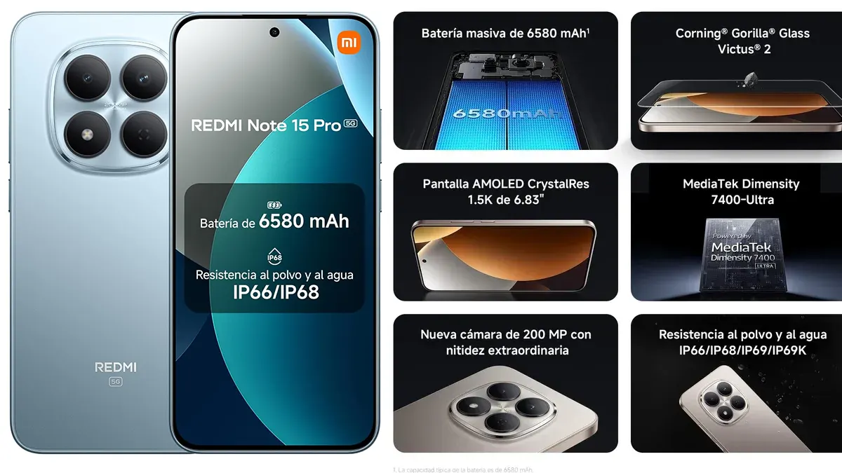Xiaomi Redmi Note 15 PRO 5G  -256GB - 200MP OIS - 8GB RAM
